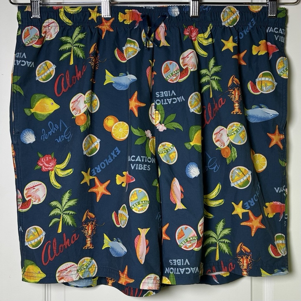 Old Navy Tropical Print Swim Trunks Coastal Grandpa Resort Ready Summer Style